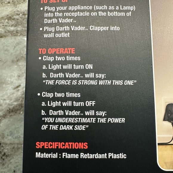 Clapper CL836-01 Star Wars Talking Darth Vader - Picture 6 of 7